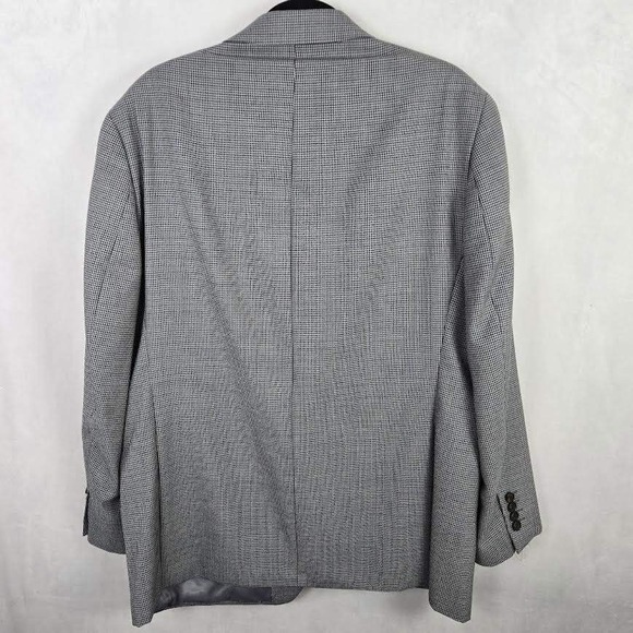 Ralph Lauren Mens 44R Wool Houndstooth Blazer Sport Coat Grey Jacket - Picture 4 of 9